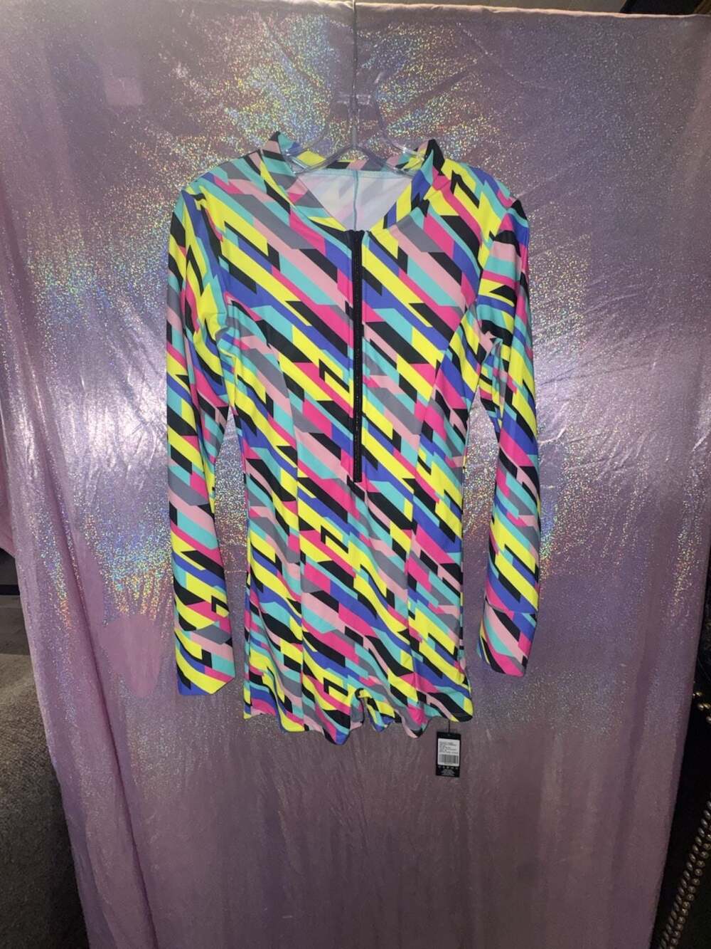 Ocean Blues Long Sleeve One Piece Swimsuit Multicolor Rash Guard